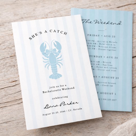 Invitation C'est une proie Week-end de célibataire au crabe d