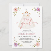Invitation C'est une robe de fille Baby Shower (Devant)