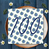 Invitation C'est une surprise 100e fête d'anniversaire Blue H