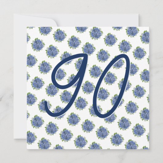 Invitation C'est une Surprise 90e fête d'anniversaire Blue Hy (Dos)