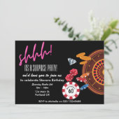 Invitation c'est une surprise casino vegas thème anniversaire (Debout devant)