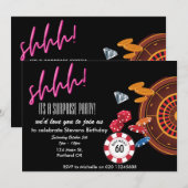 Invitation c'est une surprise casino vegas thème anniversaire (Devant / Derrière)