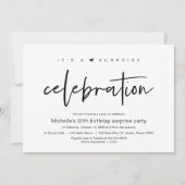 Invitation C'est une surprise fête d'anniversaire (Devant)