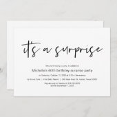 Invitation C'est une surprise, Surprise Anniversaire (Devant / Derrière)