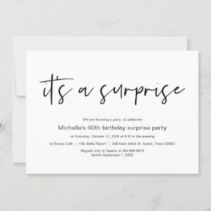 Invitation C'est une surprise, Surprise Anniversaire