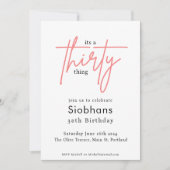 Invitation c'est une trentaine de 30e anniversaire élégant (Devant)