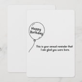 Invitation C'Est Votre Rappel Annuel Anniversaire Drôle (Devant / Derrière)