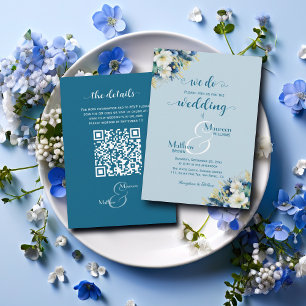Invitation C'est vrai ! Dusty Blue Gold Parties scintillant Q
