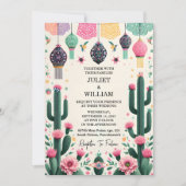 Invitation Cet élégant Mariage Floral mexicain Fiesta Cactus (Devant)