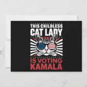 Invitation Cette dame au chat sans enfant vote Kamala 2024 (Devant)