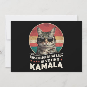 Invitation Cette dame aux chats sans enfants vote Kamala