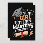 Invitation Cette fille a obtenu sa maîtrise (Devant / Derrière)