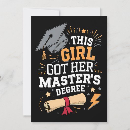 Invitation Cette fille a obtenu son diplôme de master (Devant)