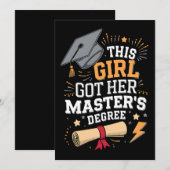Invitation Cette fille a obtenu son diplôme de master (Devant / Derrière)