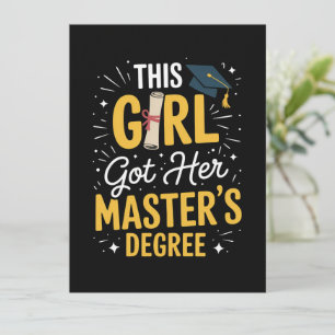 Invitation Cette fille a obtenu son diplôme de master 2026