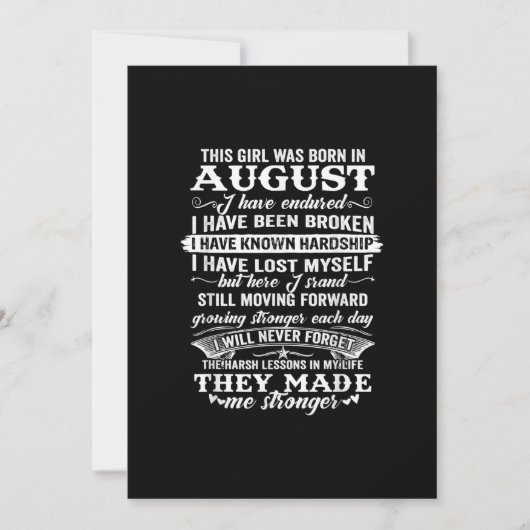 Invitation Cette Fille Est Née En Août Idée Cadeau (Devant)