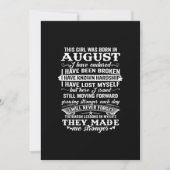 Invitation Cette fille est née en août Idee cadeau d'annivers (Devant)