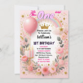 Invitation Cette mignonne Reine Miss Onederday 1er anniversai (Devant)