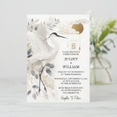 Invitation Cette plume Russe Asiatique Sky Cloud Mariage (Debout devant)