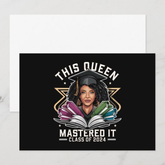 Invitation Cette reine l'a maîtrisée Classe de 2024 Graduatio (Devant / Derrière)