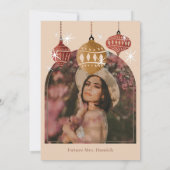 Invitation Cette saison Fête des mariées de Noël rétro (Dos)