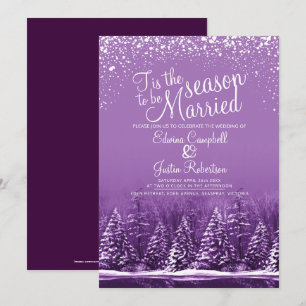 Invitation Cette saison mariage hiver lac de pin violet
