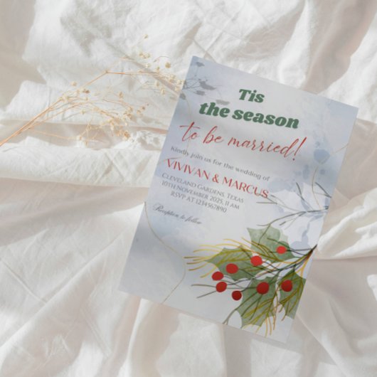 Invitation Cette saison pour être marié Mariage de Noël