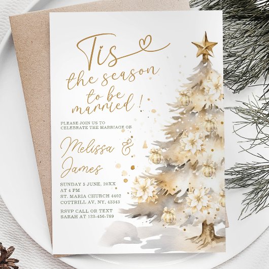 Invitation Cette saison pour être marié Mariage de Noël