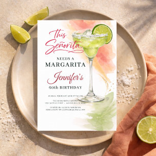 Invitation Cette Señorita a Besoin d'une Margarita 60ème Fies