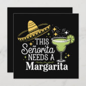 Invitation Cette Senorita A Besoin D'Une Margarita Cinco De M (Devant / Derrière)