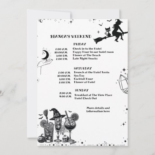 Invitation Cette sorcière reçoit HitchedBachelorette Weekend (Dos)