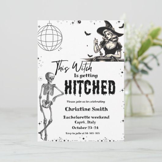Invitation Cette sorcière reçoit HitchedBachelorette Weekend (Debout devant)