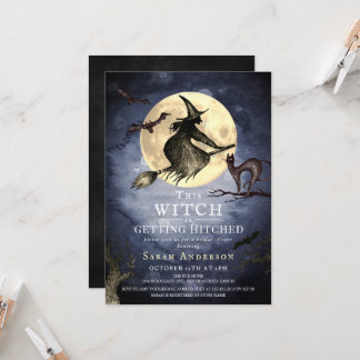 Invitation Cette sorcière se marie Enterrement de vie de jeun