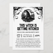 Invitation Cette Sorcière se Marie Enterrement de Vie de Jeun (Devant / Derrière)