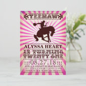 Invitation CG Yeehaw Rodeo 21e anniversaire rose (Debout devant)