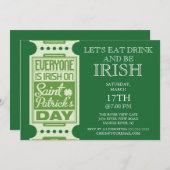 Invitation Chacune est partie du jour de St Patrick (Devant / Derrière)