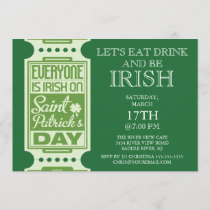 Invitation Chacune est partie du jour de St Patrick