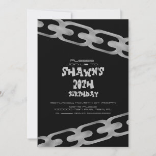 Invitation Chaîne Adulte Simple Fausse Argent Fête d'Annivers