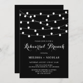 Invitation Chaîne blanche Lights Black Rehearer Brunch (Devant / Derrière)