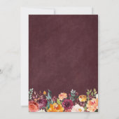 Invitation Chaîne citrouille éclaire Floral Thanksgiving Dîne (Dos)