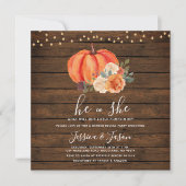 Invitation Chaîne Citrouille en bois clair Genre Reveval Part (Devant)