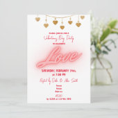 Invitation Chaîne d'amour Coeurs Saint Valentin (Debout devant)