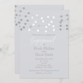 Invitation Chaîne d'argent blanc éclaire Fiançailles moderne  (Devant / Derrière)