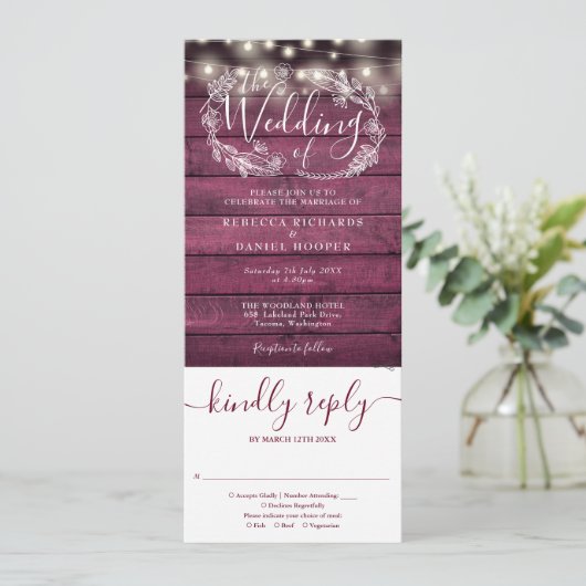 Invitation Chaîne De Bois Bourgogne Éclairage Tout En Un Mari (Debout devant)