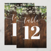 Invitation Chaîne de bois rustique éclaire la verdure Numéro (Devant / Derrière)