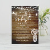 Invitation Chaîne de bois rustique illumine Mason Graduation  (Debout devant)