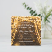 Invitation Chaîne de fête d'anniversaire Surveday Lights Gold (Debout devant)