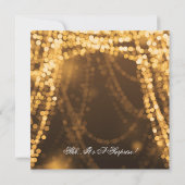 Invitation Chaîne de fête d'anniversaire Surveday Lights Gold (Dos)