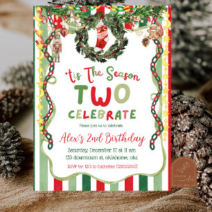 Invitation Chaîne de fête originale C'est la saison de DEUX c