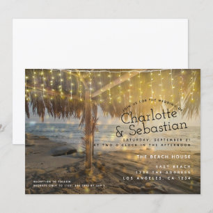 Invitation Chaîne de lumière de mariage de plage personnalisé